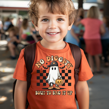 Load image into Gallery viewer, Boy Halloween Shirt - Bout To Bag It Up No Diggity
