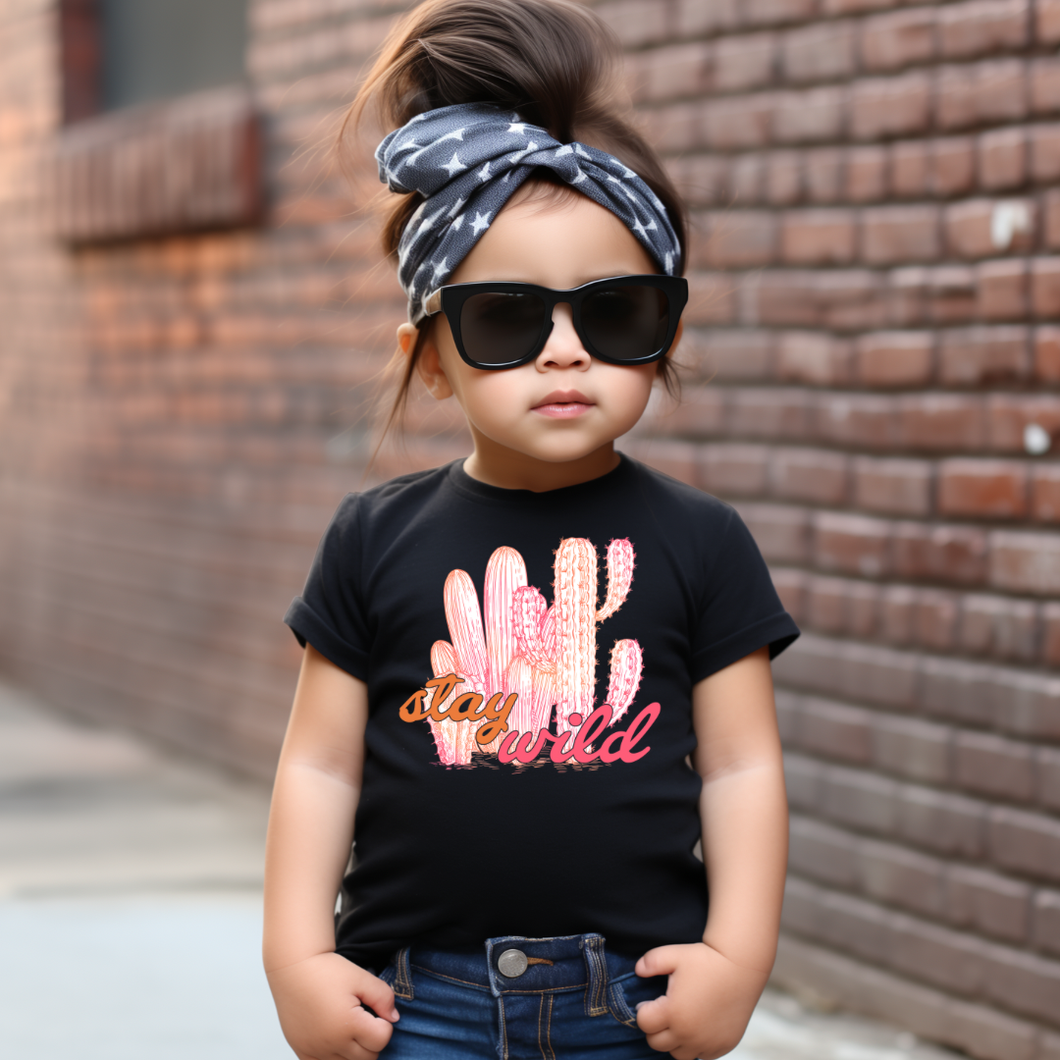 Cactus Shirt for Kids - Stay Wild Graphic Tee