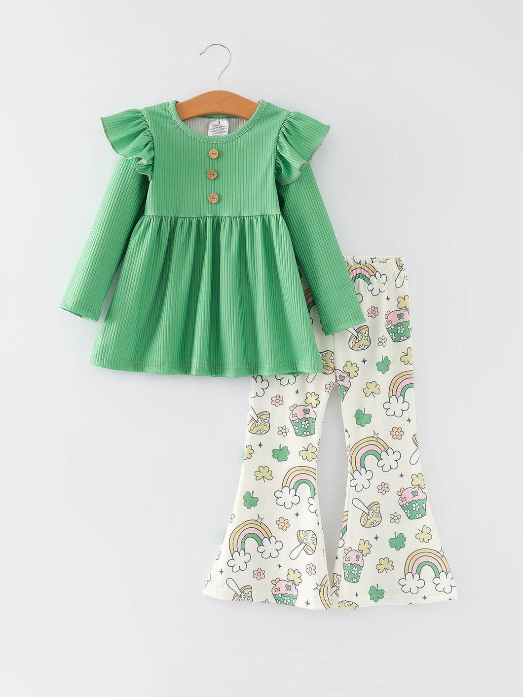 St. Patrick's Day Printed Girls Outfit Set