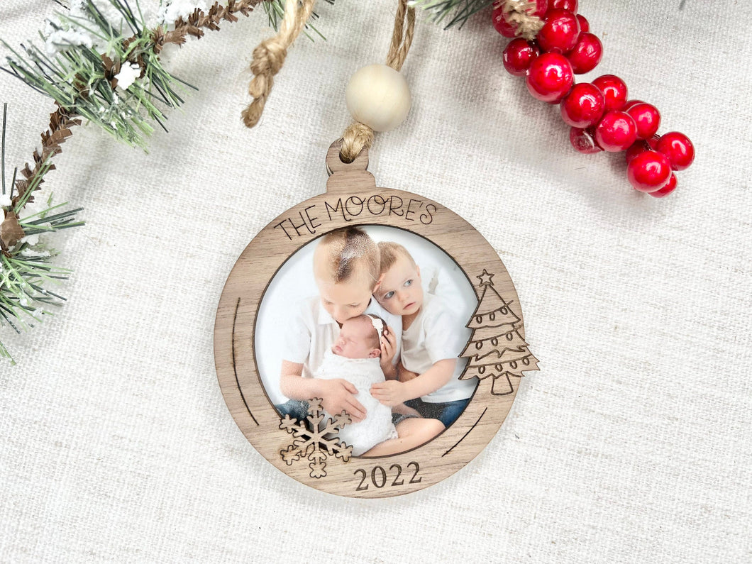 Personalized Family Christmas Ornament - Photo Ornament