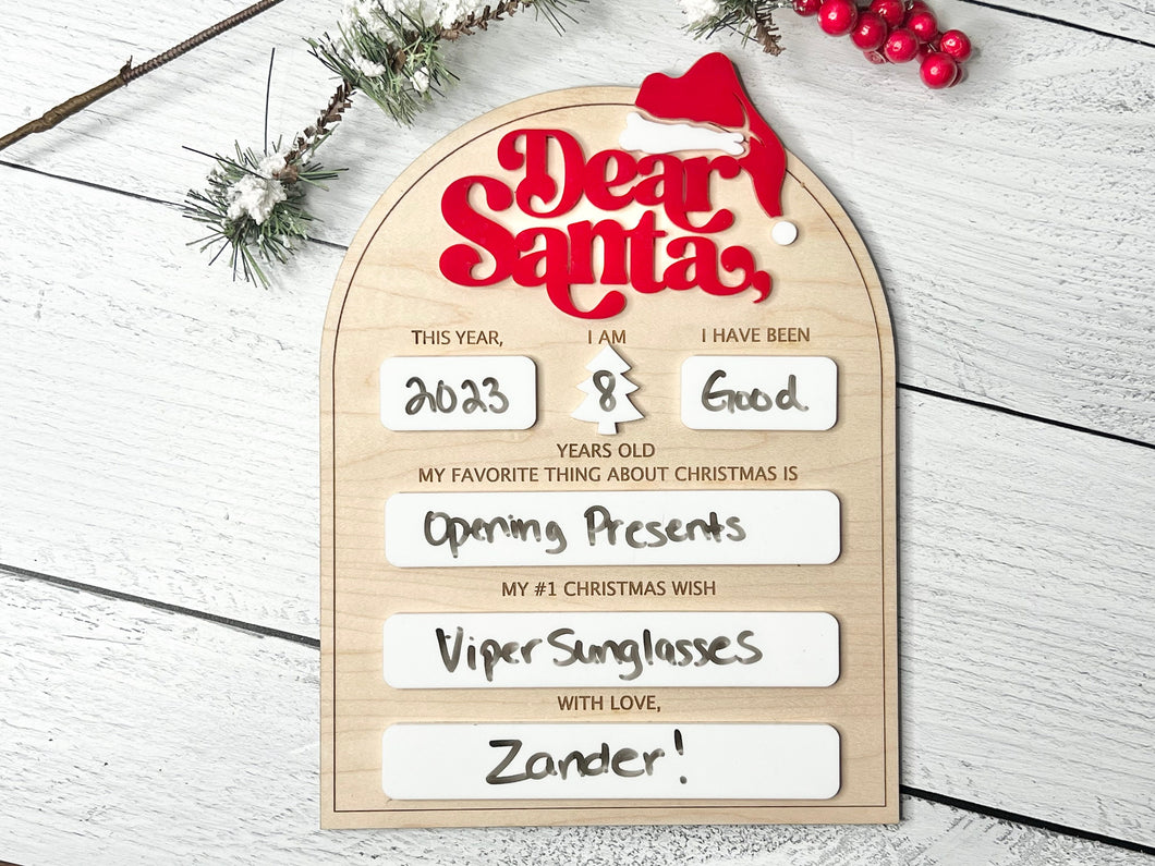 Dear Santa Christmas Letter Sign